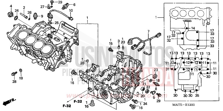 CRANKCASE for Super Blackbird ACCURATE SILVER METALLIC (NH146E) from 2005